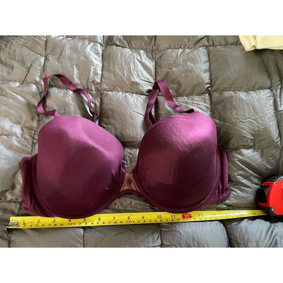 FABULOUS by VICTORIA'S SECRET wine mahogany purple lined demi bra size 38DD - Picture 1 of 4